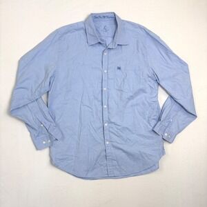 7 For All Mankind Mens Light Blue Oxford Button Down Shirt Large